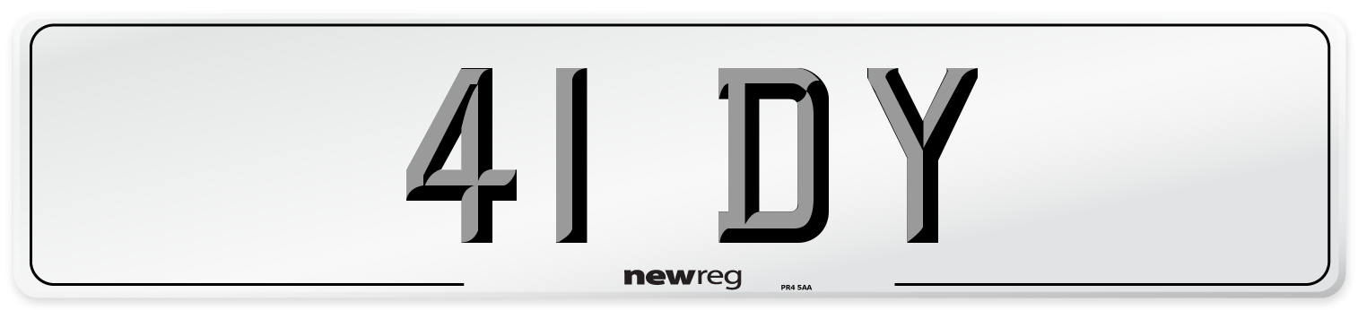 41 DY Number Plate from New Reg